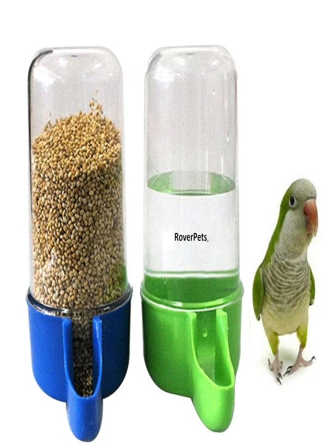 RoverPets Pet Bird Water Feeder, 6.7628 oz Parrot Water Dispenser, Bird Cage Suspended Automatic Water Dispenser for Parakeet Budgie Lovebirds Cockatiel I 2 PCS - Image 1